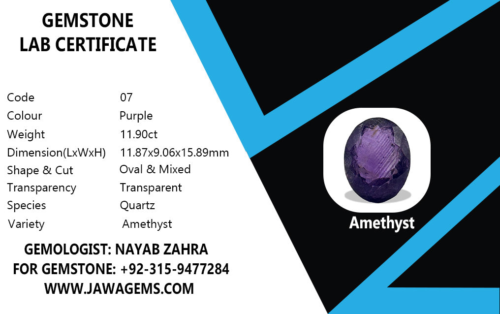 Lab Certified Amethyst - 11.9 crt