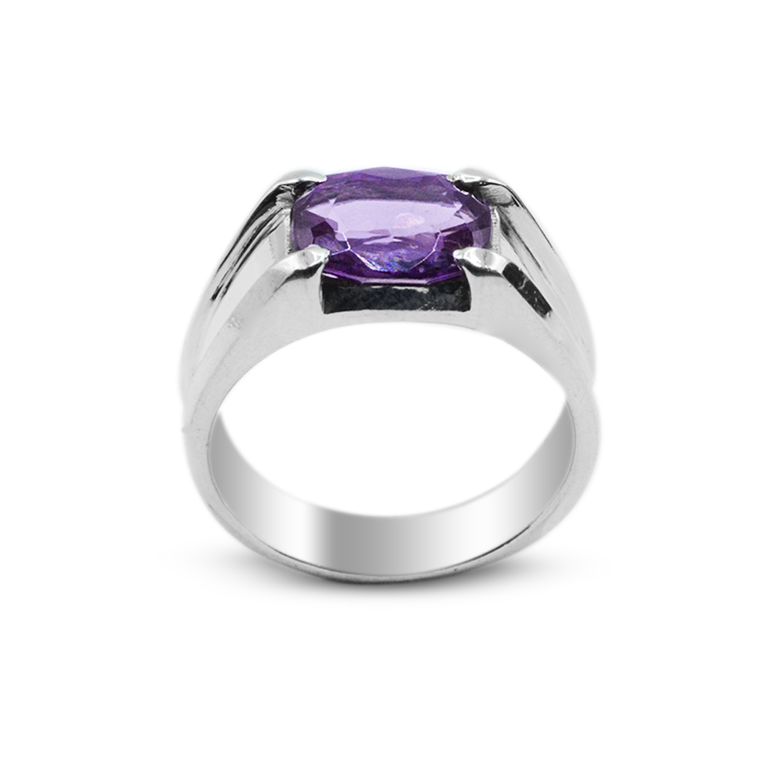 Amethyst Men Ring – Clipped Fancy Cut