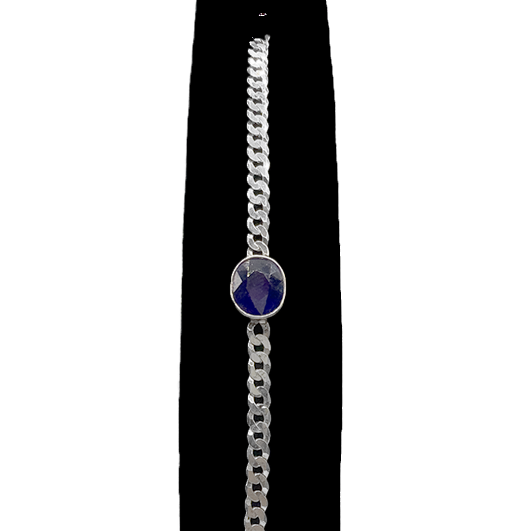 Blue Sapphire Bracelet - 804 Chain Design