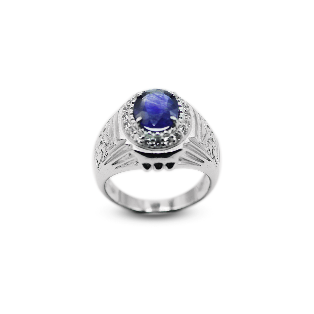 Blue Sapphire Men Ring – Persian Style Ring