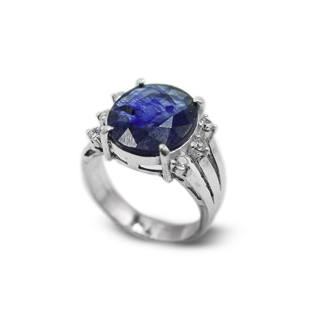 Blue Sapphire Women Ring – Multi Layer Design