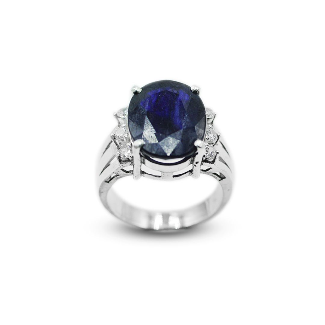Blue Sapphire Women Ring - Multi Layer design with Zircon