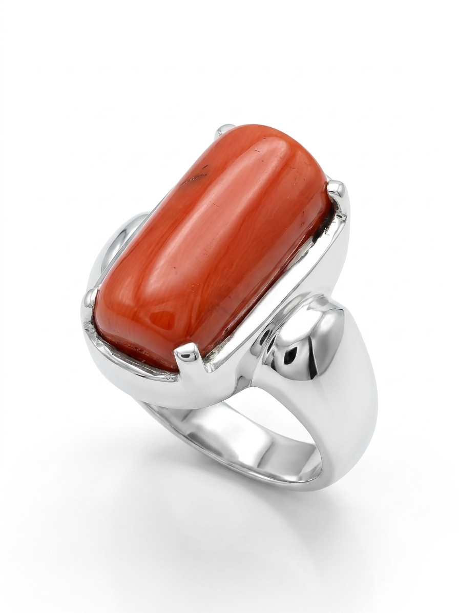 Coral Men Ring - Pillar