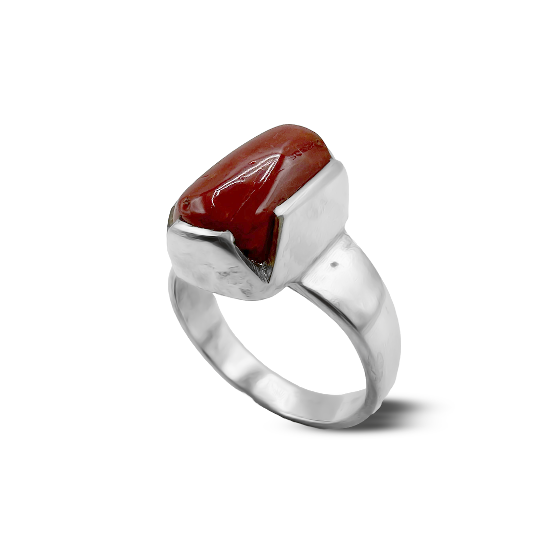 Coral Men Ring – Chevron Ring