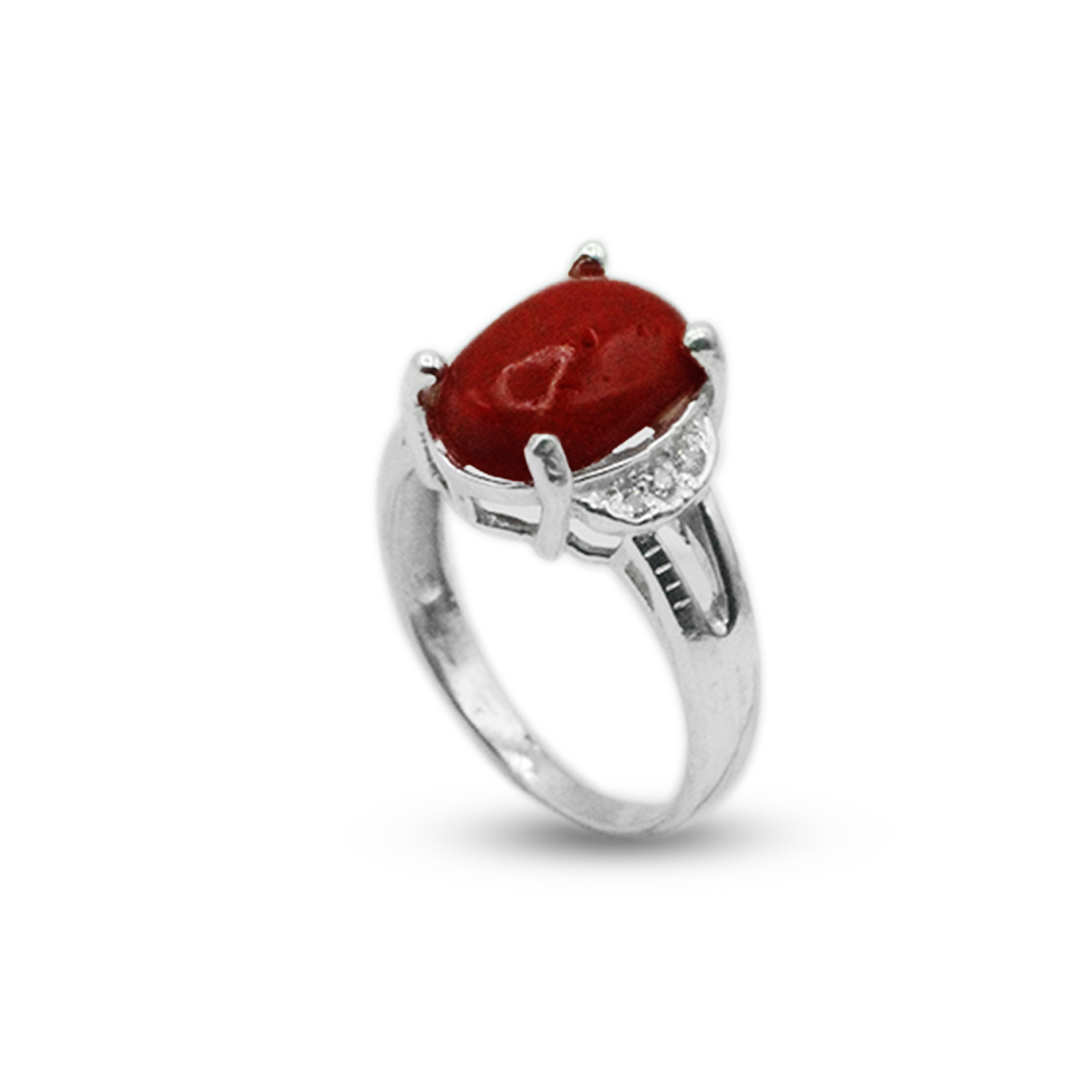 Coral Women Ring – Zircon Shoulder