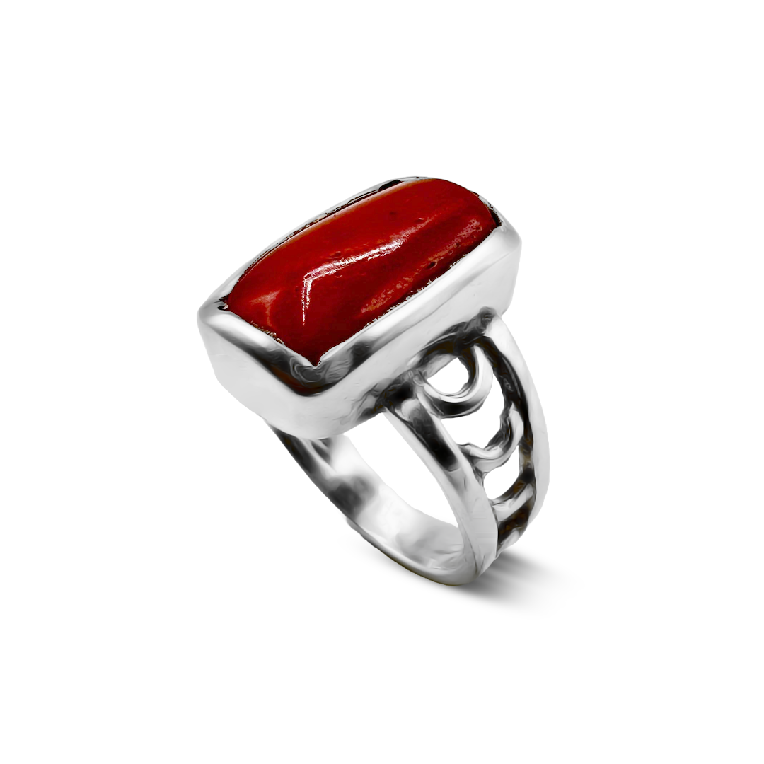Coral Women Ring – Inlay Band Design