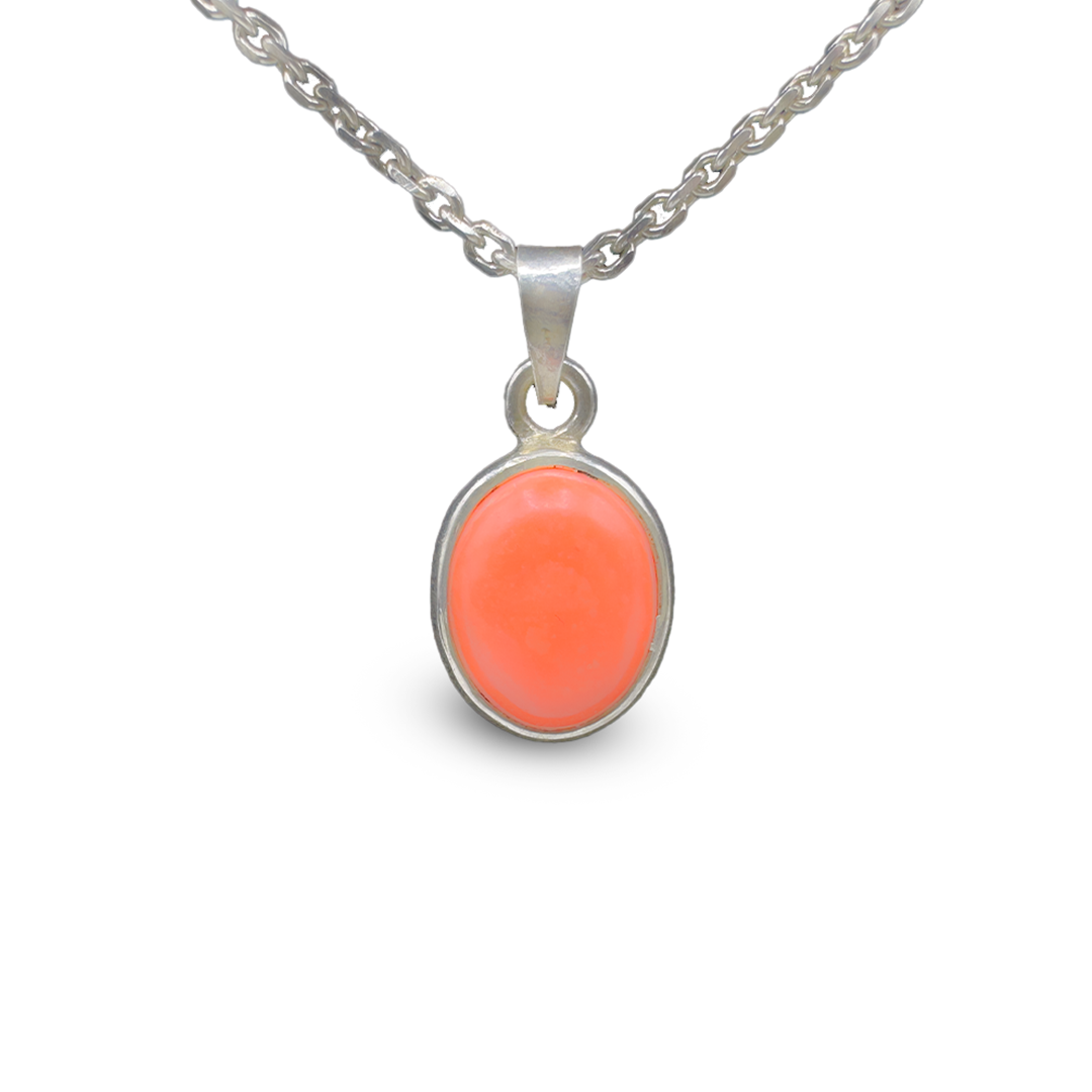 Coral Pendant - Oval Bage Design
