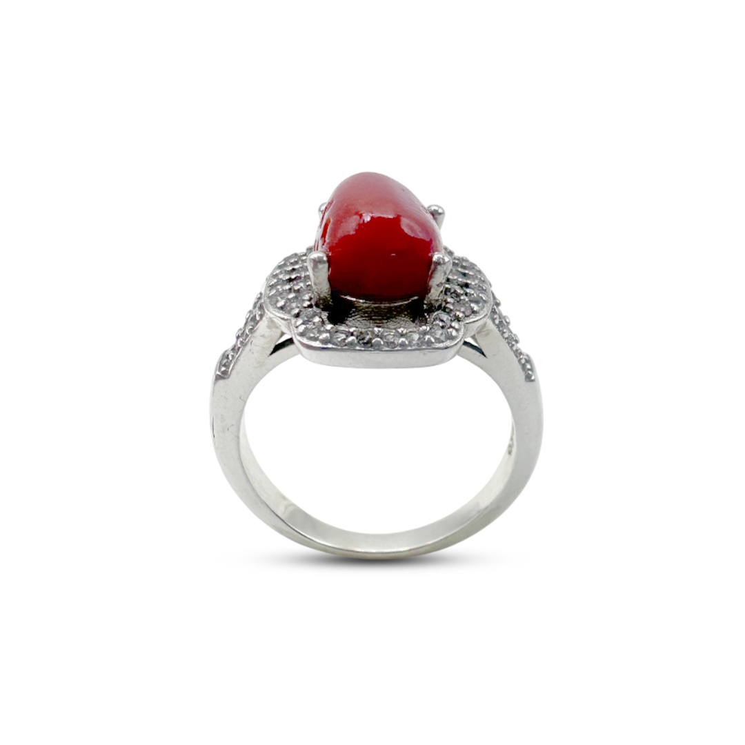 Coral Women Ring - Zircon Bridge Design