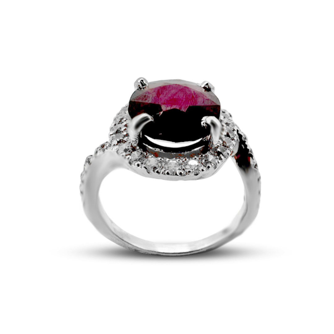 Garnet Women Ring - Bypass Design