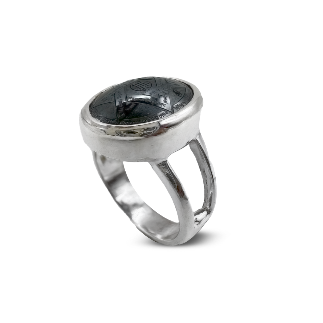 Hematite Women Ring – U Band Design