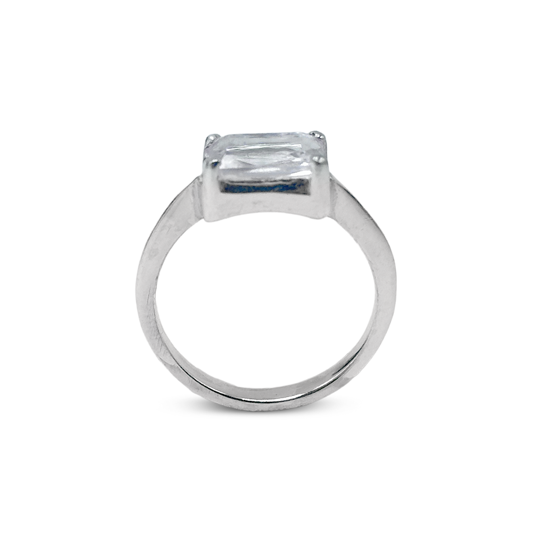 kunzite Women Ring - Horizontal Band Design