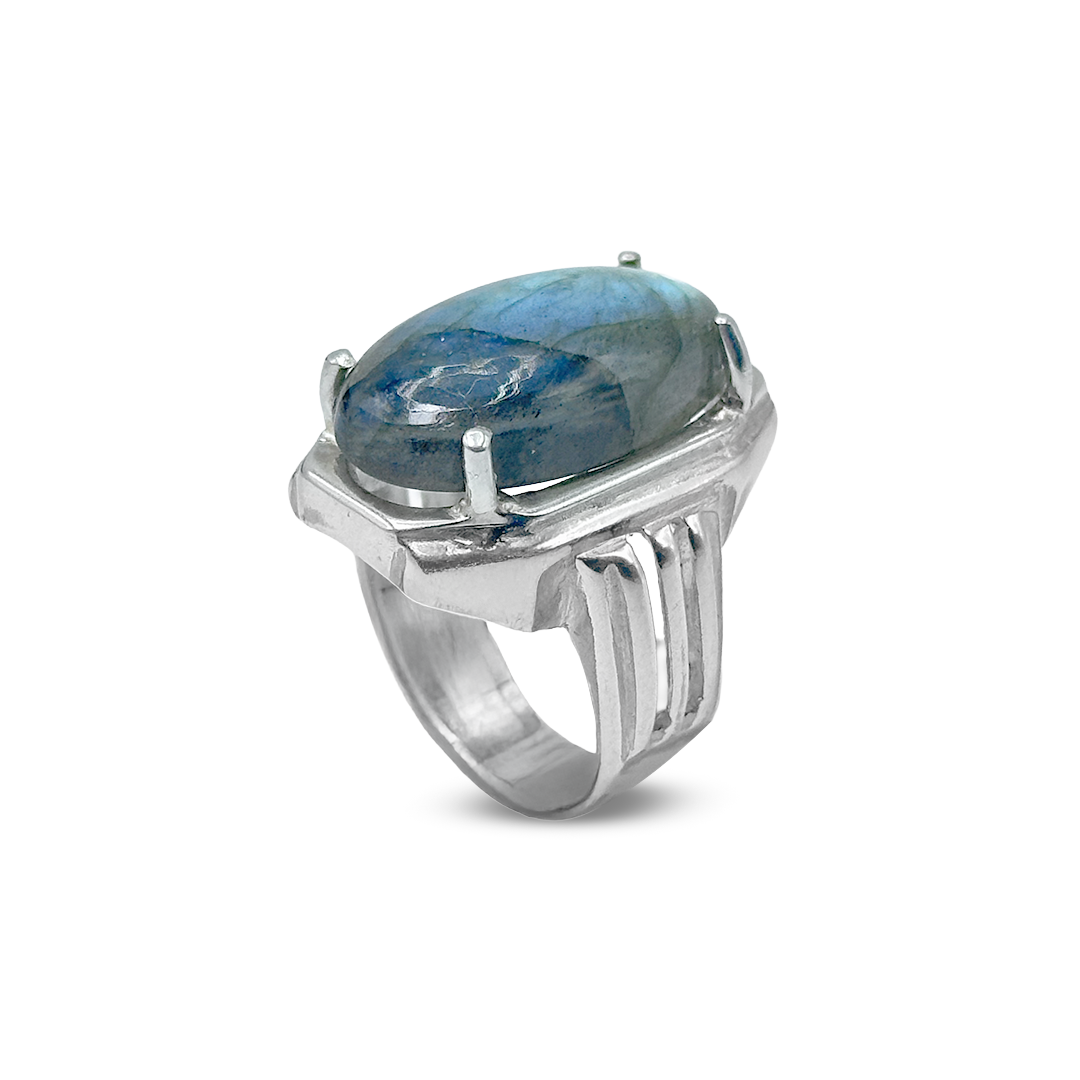 Labradorite Men Ring - Royal Aura Design