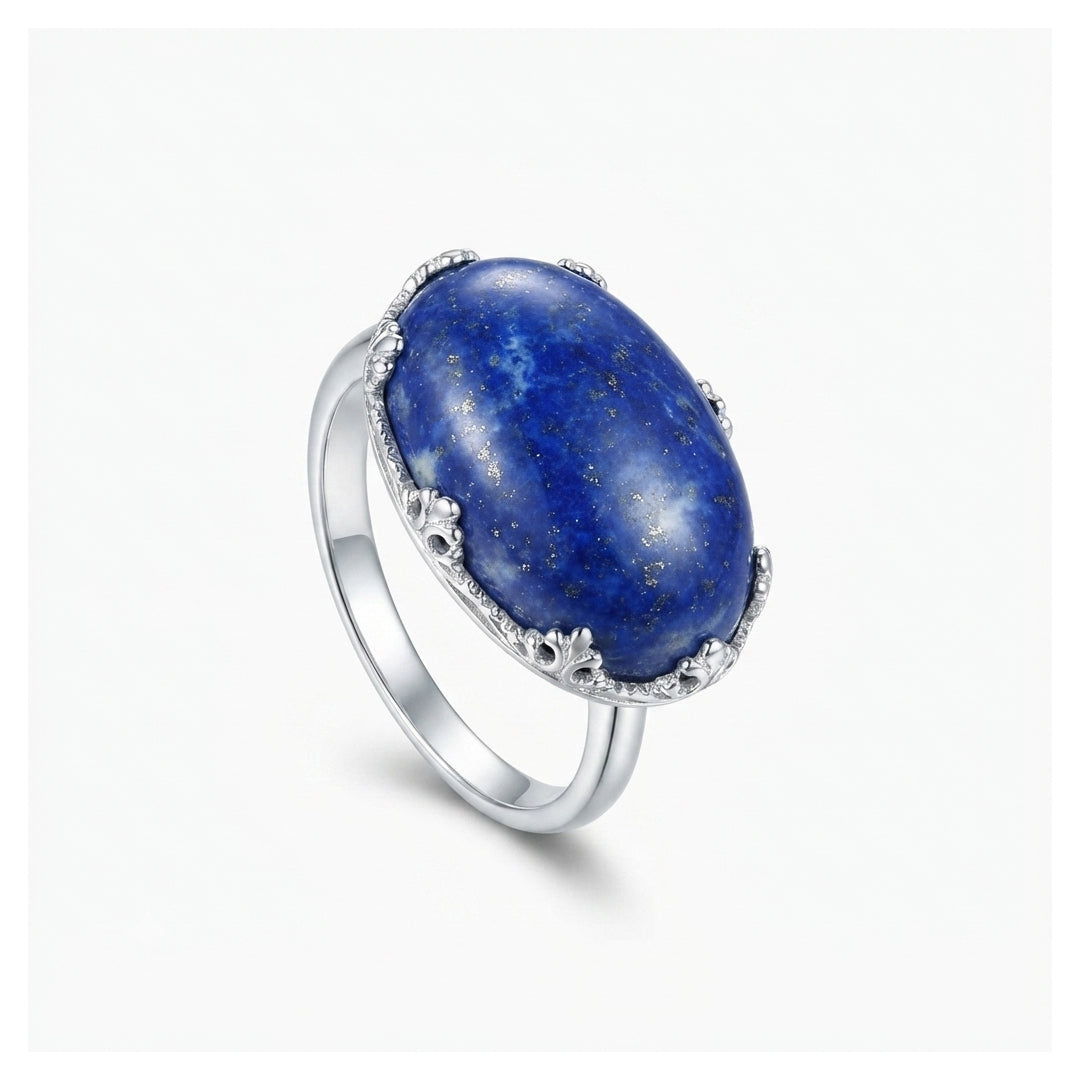 Lapis Women Ring - Vintage Crown