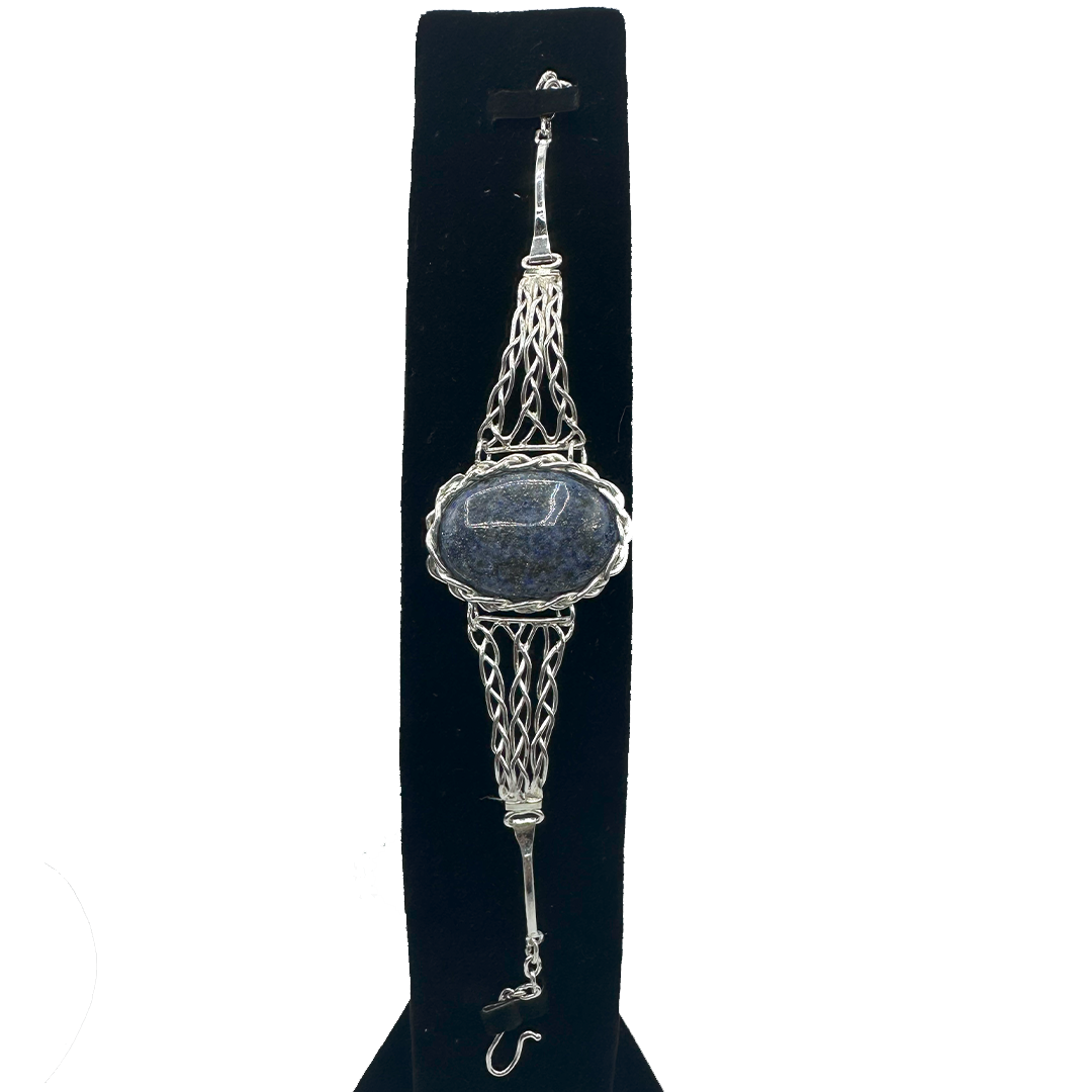 Lapis Bracelet - Wave Frame Design