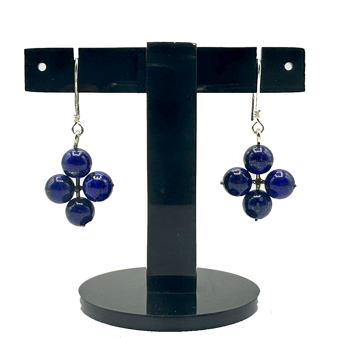 Lapis Earring - 4 Ball