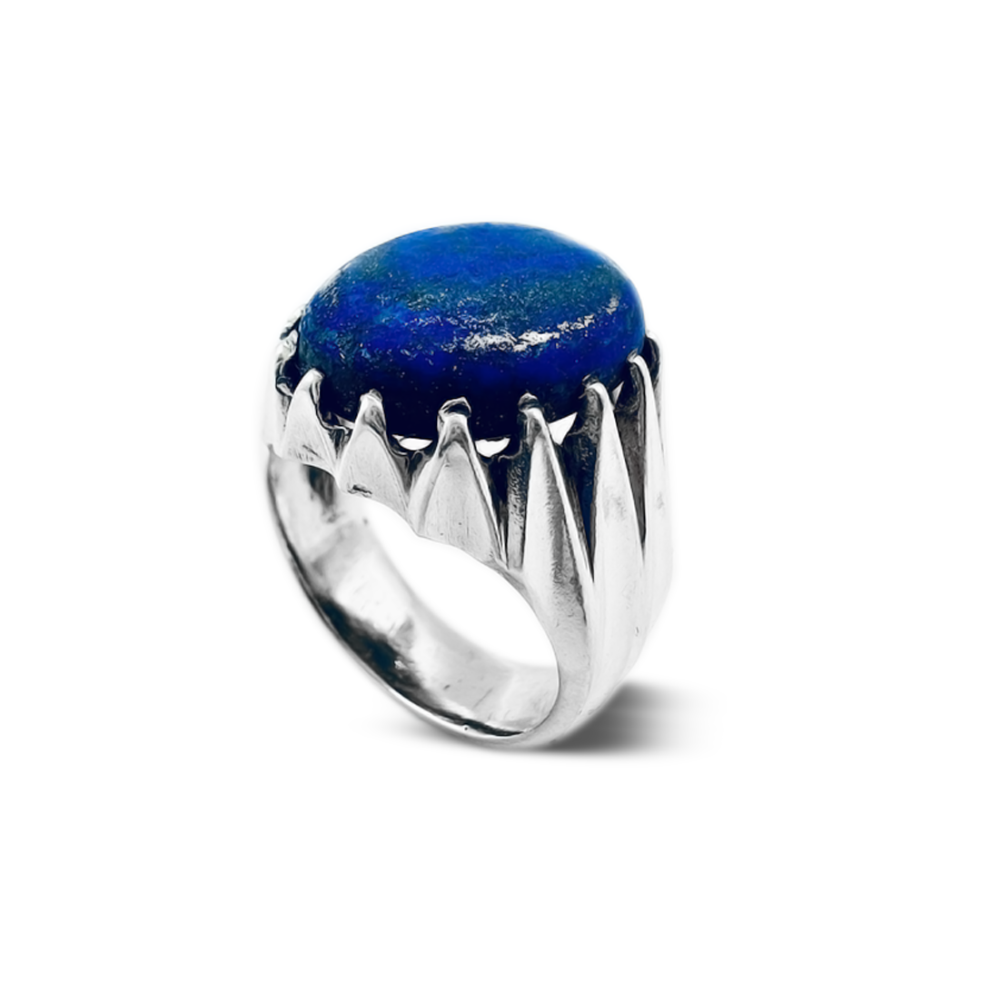 Lapis Men Ring – Crown Band Design