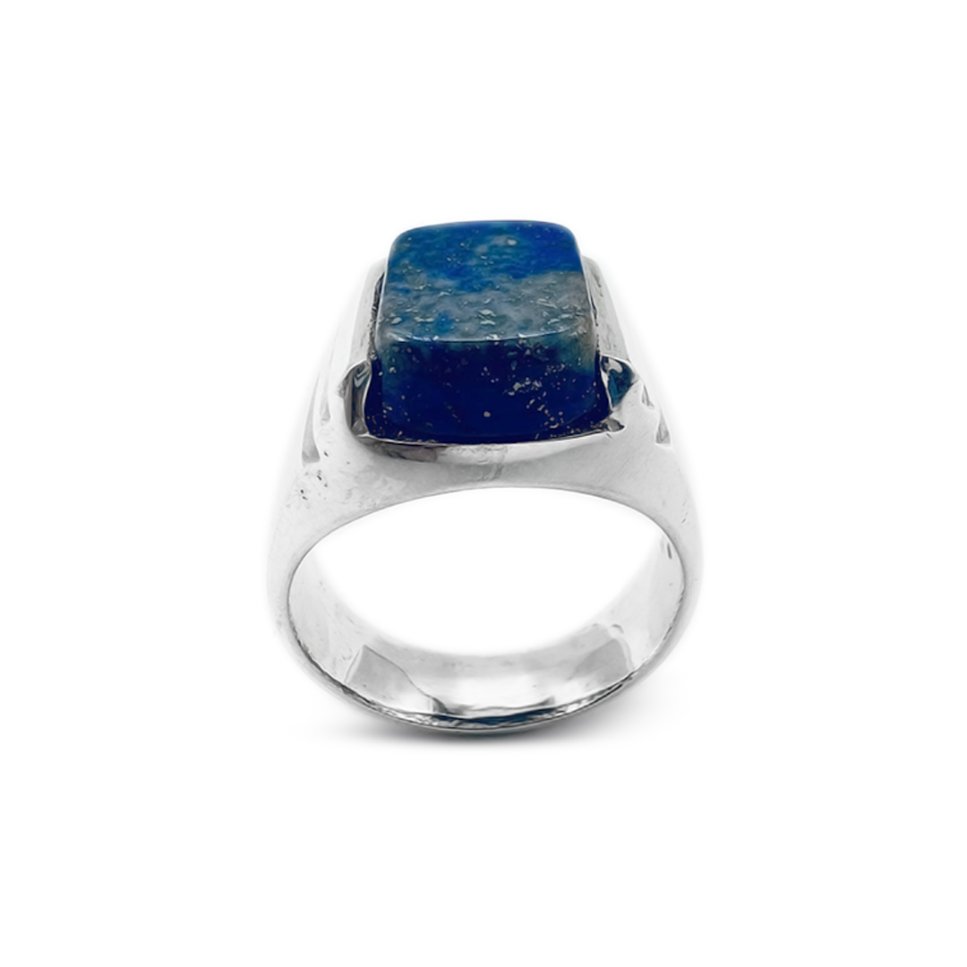 Lapis Men Ring – Double Line Bracket Design