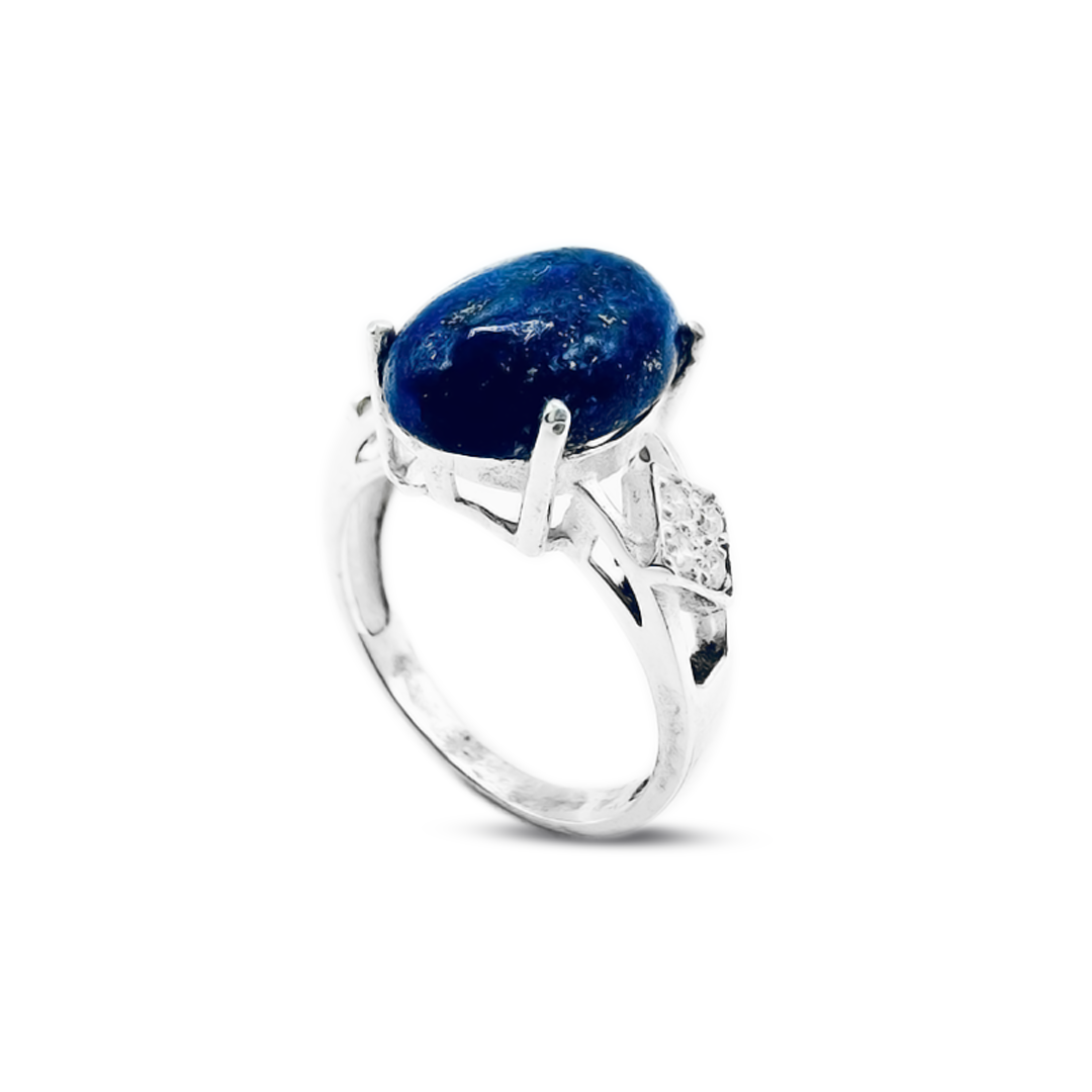 Lapis Women Ring – Zircon Kite Band