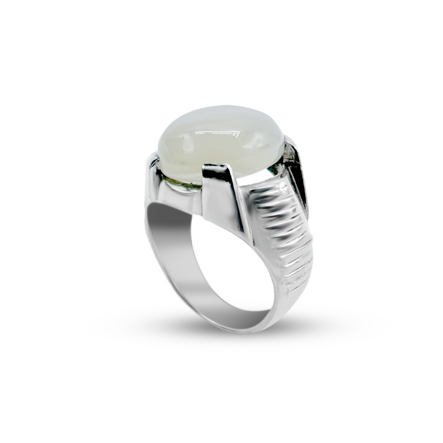 Moon Stone Men Ring - Stairs Design