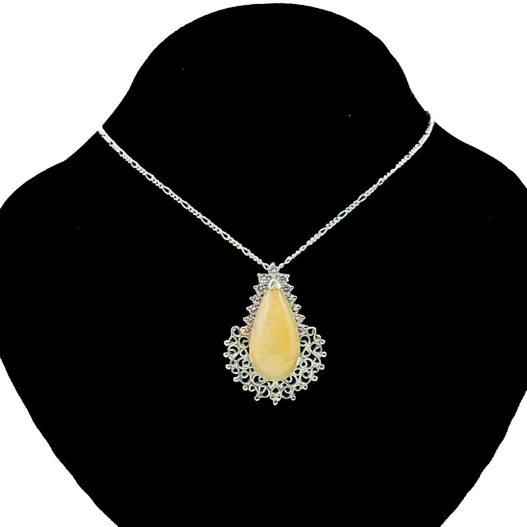 Opal Pendant - Frozen Flower