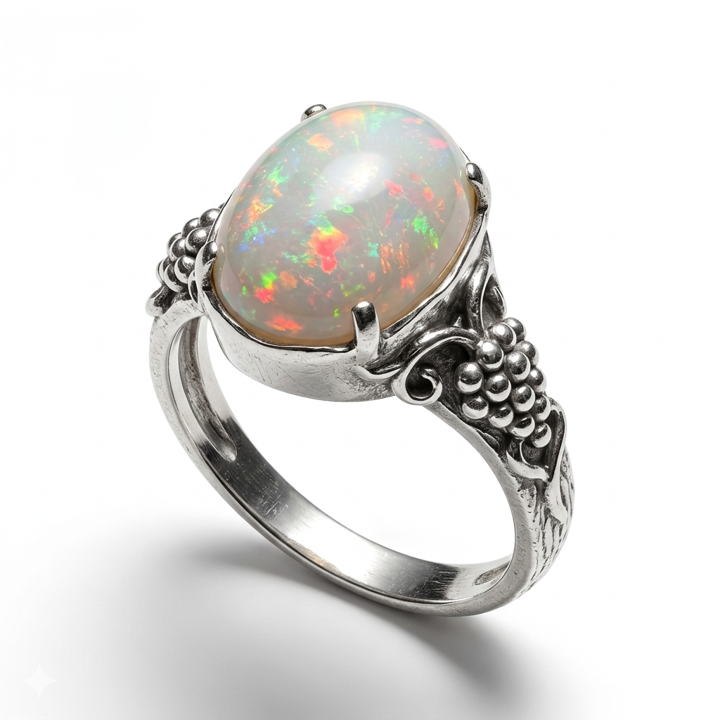 Opal Women Ring - Nature-Inspired Solitaire