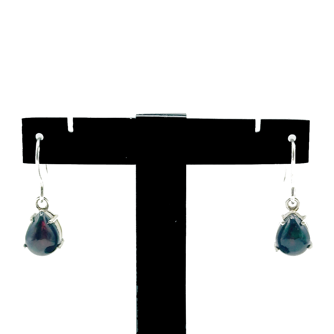 Black Opal Earring - Drop Tear