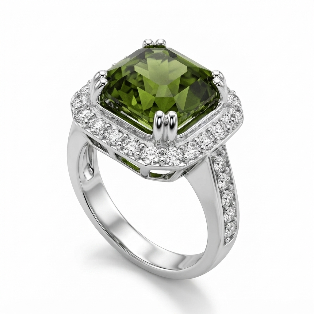 Peridot Women Ring - Cushion