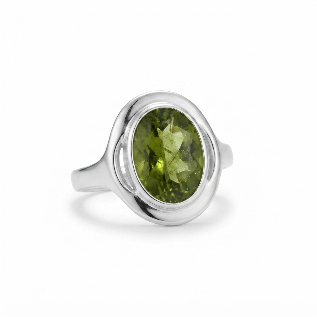 Peridot Men Ring - Oval