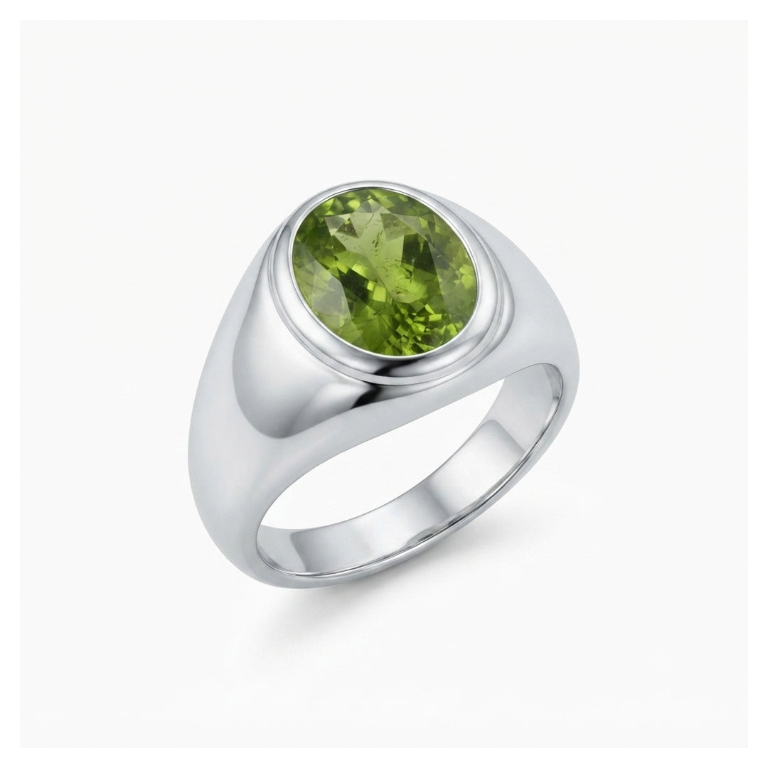 Peridot Men Ring - Signet