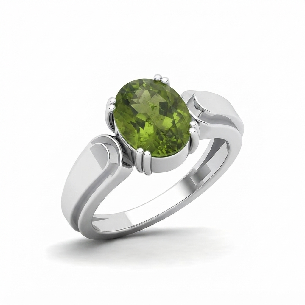 Peridot Men Ring - Split Shank