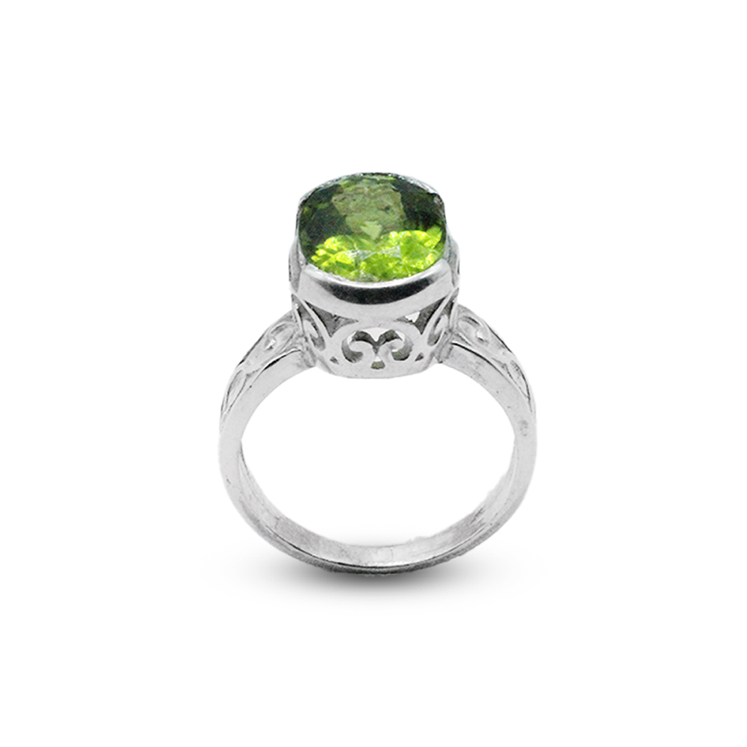 Peridot Women Ring – Horn Band