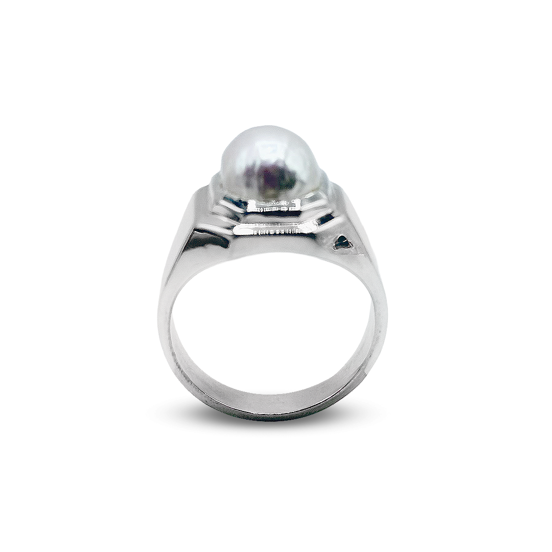 Pearl Men Ring - Hexa Corner Design