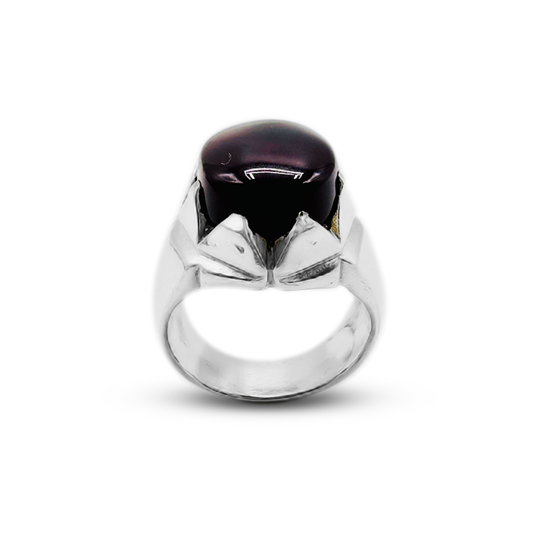 Red Agate Men Ring – Rock Frame Band