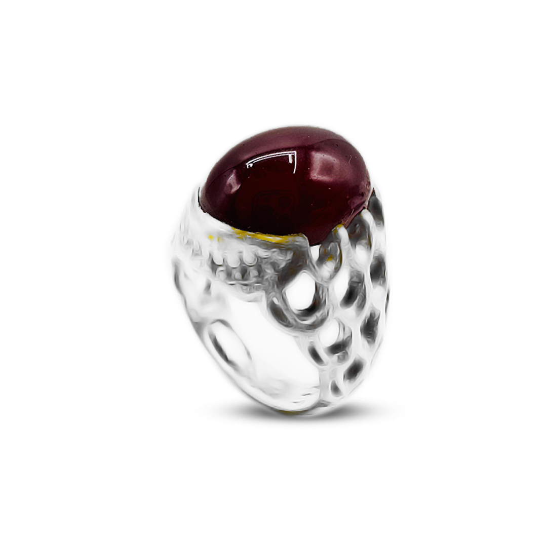 Red Agate Men Ring – seep band