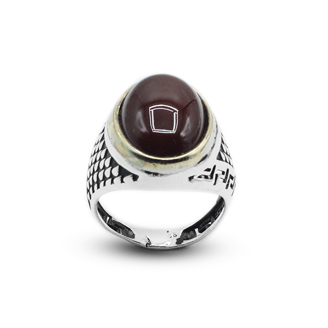 Red Agate Men Ring – Carpet Ring