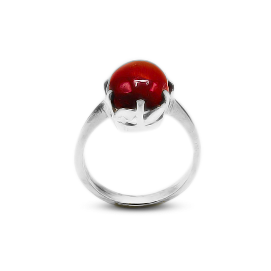 Red Agate Women Ring – Catcher Cup design