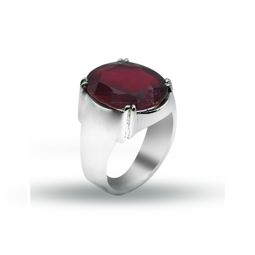 Ruby Mens Rings Prouds 9ct Gold Created Ruby Diamond Ring In Red