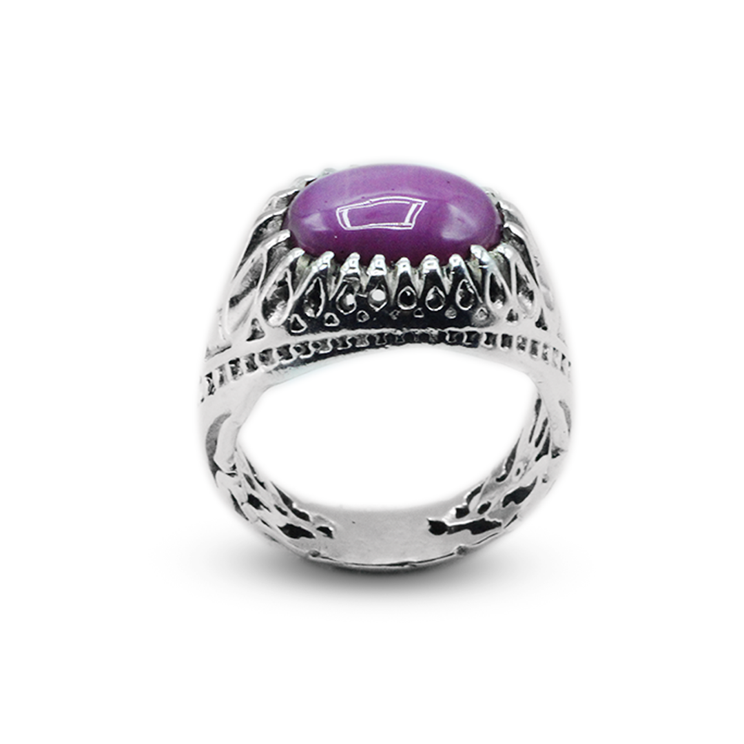 Ruby Men Ring – Oval Traditional Band