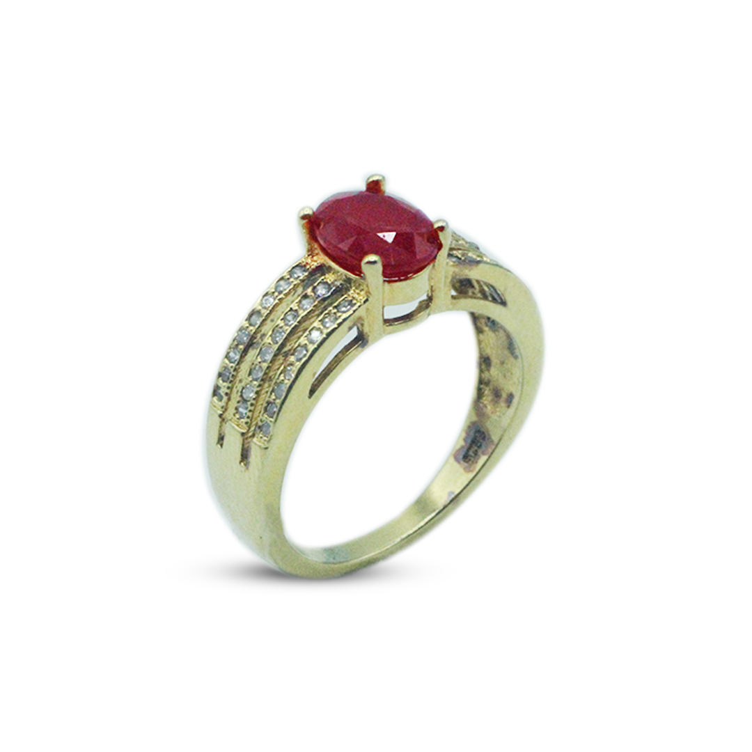 Ruby Women Ring – Single Zircon Band