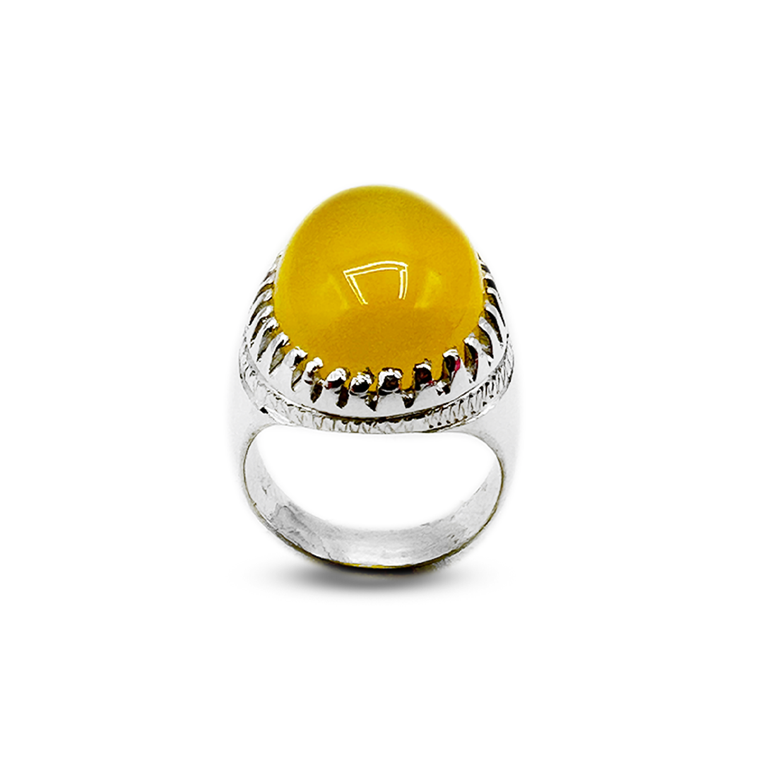 Yellow Agate Men Ring – Craved Boader Design