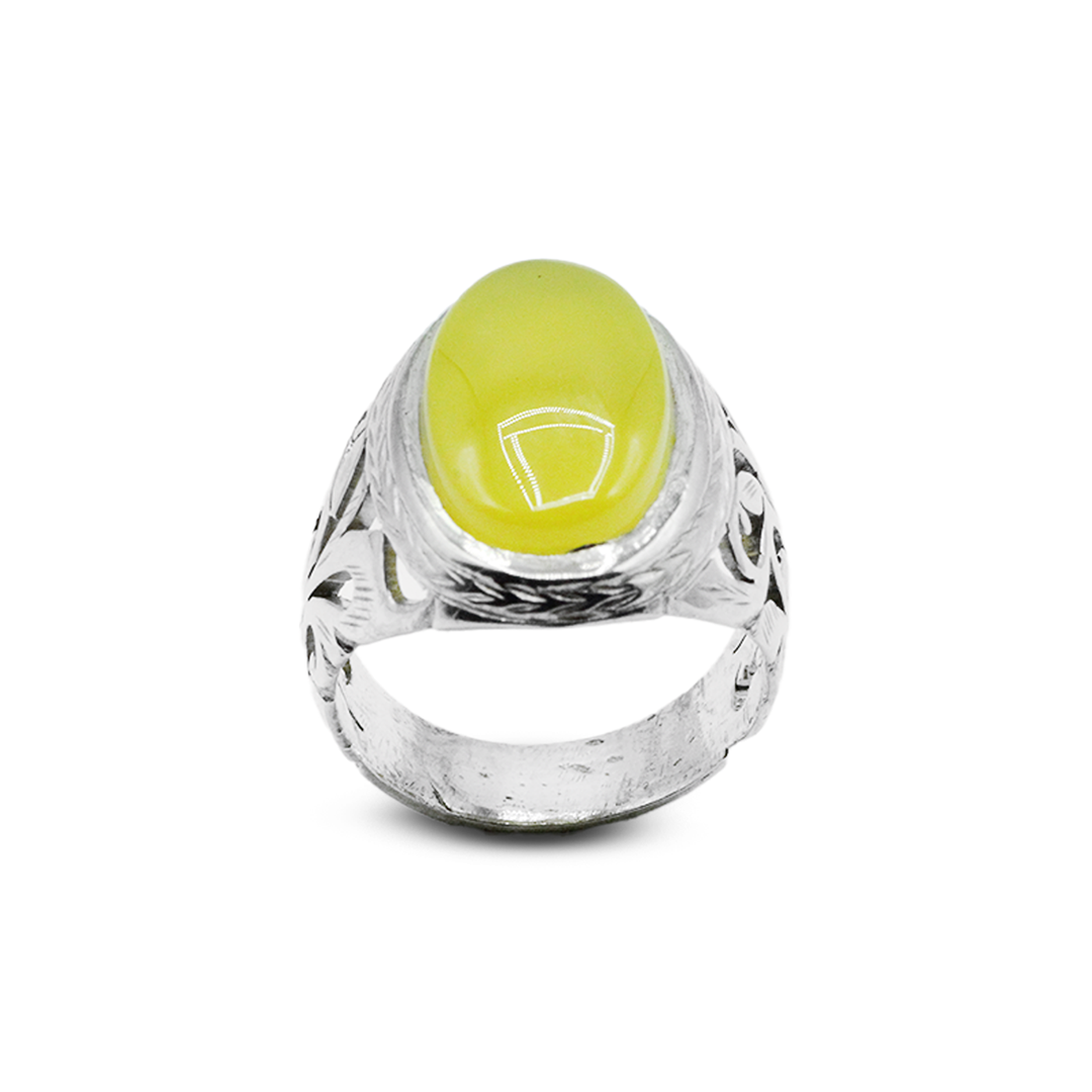 Yellow Agate Men Ring – Irani Floral Design