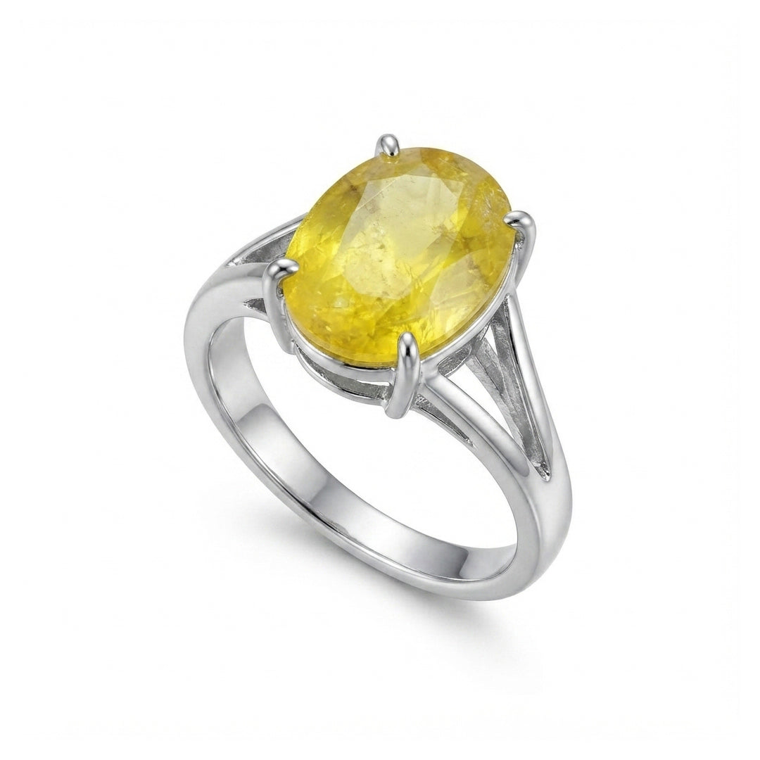 Yellow Sapphire Women Ring - Solitaire