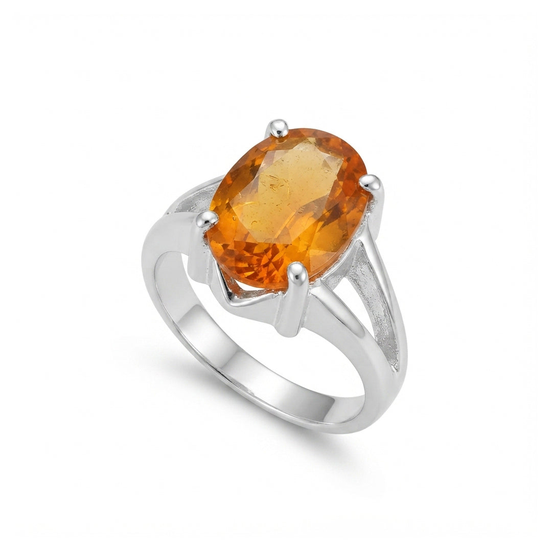 Yellow Sapphire Men Ring - Open Shape
