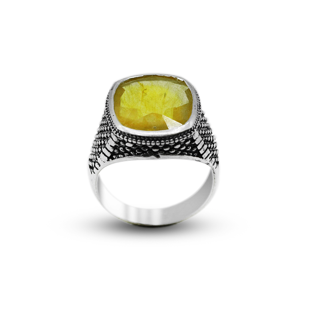 Yellow Sapphire Men Ring – Irani Design