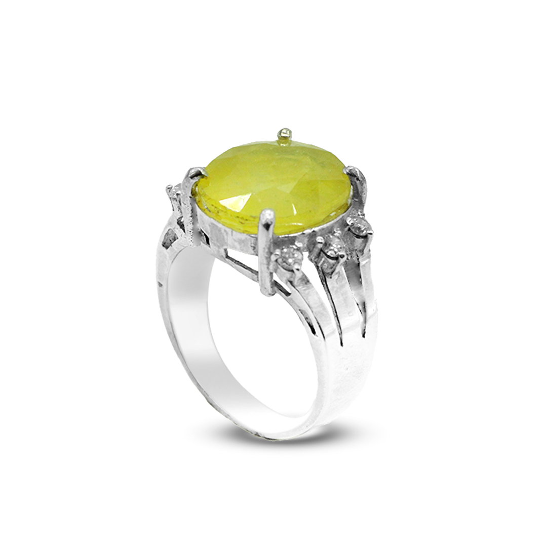 Yellow Sapphire Women Ring – Multi Layers Design