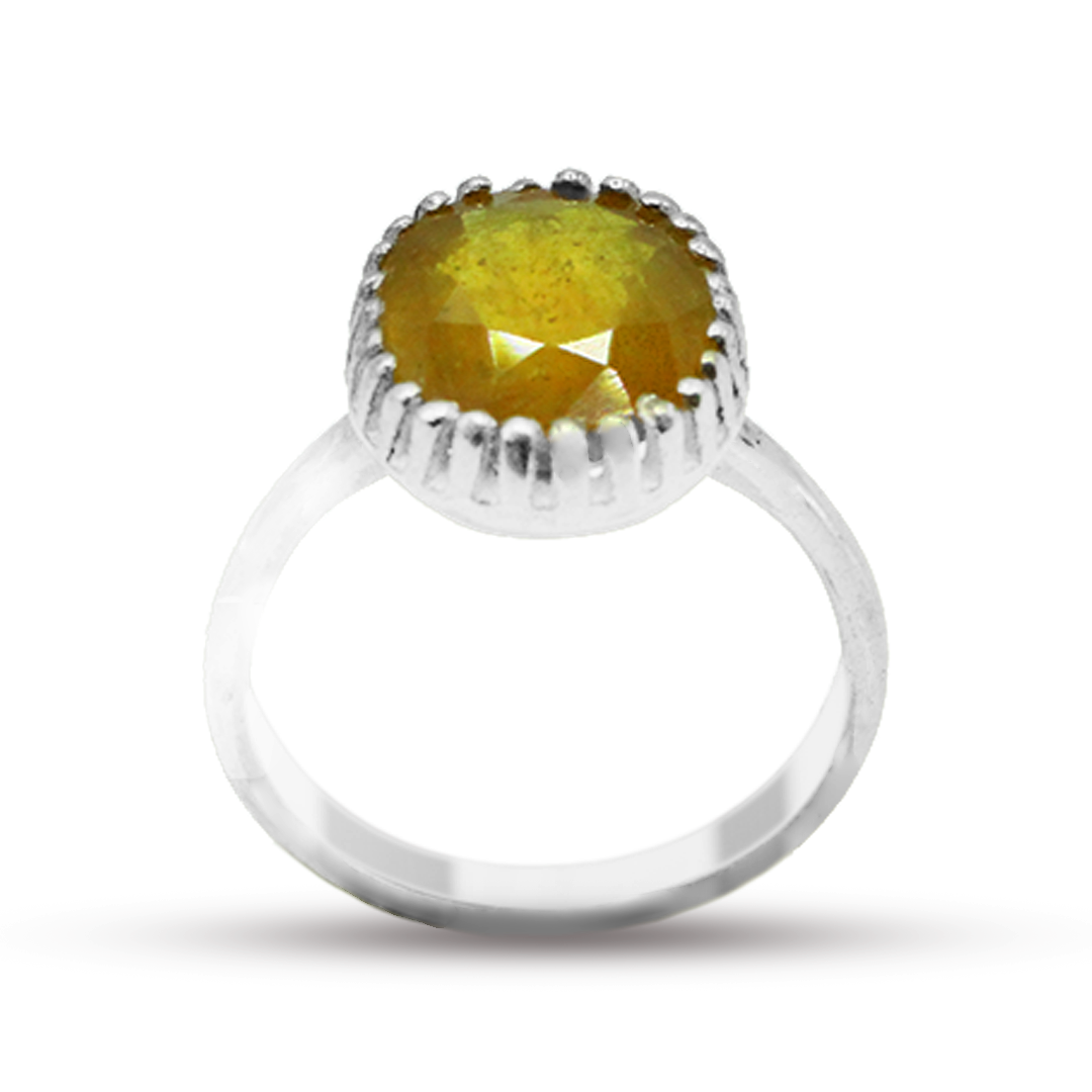 Yellow Sapphire Women Ring – Classical Design