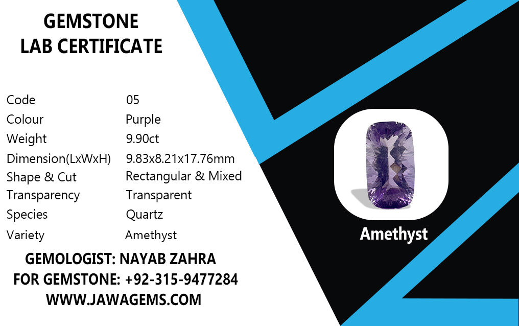 Lab Certified Amethyst - 9.9 crt