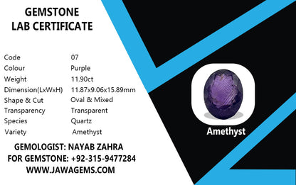 Lab Certified Amethyst - 11.9 crt