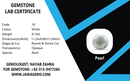 Lab Certified Pearl - 8.15 crt