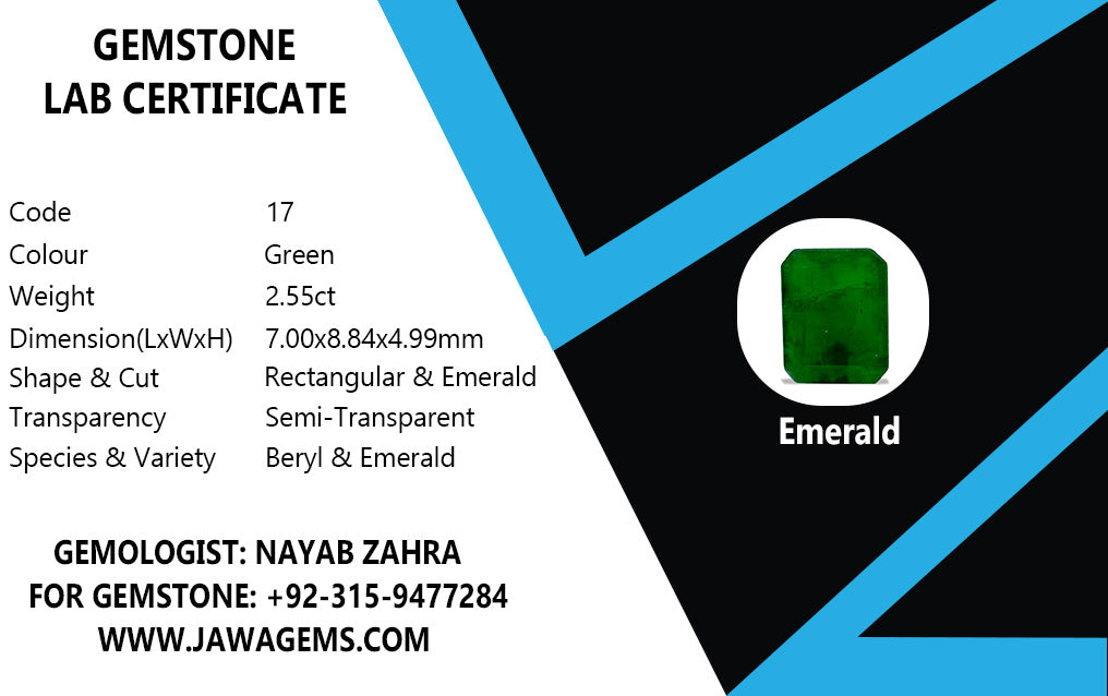 Lab Certified Emerald - 2.55 crt